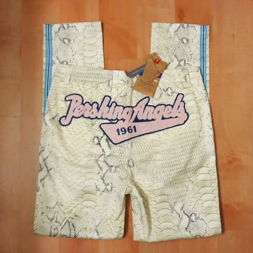 NWT, History Repeats Femme by Michele Rossi Snakeskin Print Trousers